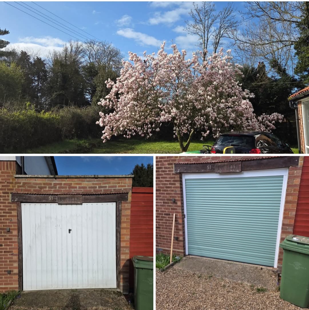 Modern garage door installation by CM Glass